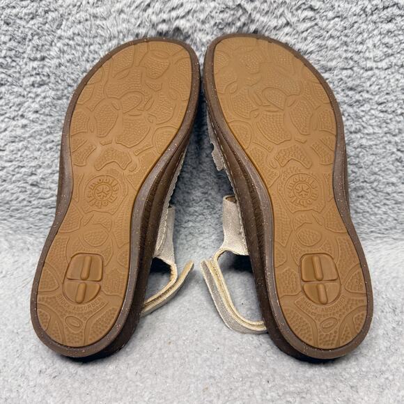 Mephisto Mobils Brebina Womens Size 41 US 11 Sandals Light Gold Metallic Leather - Picture 8 of 9